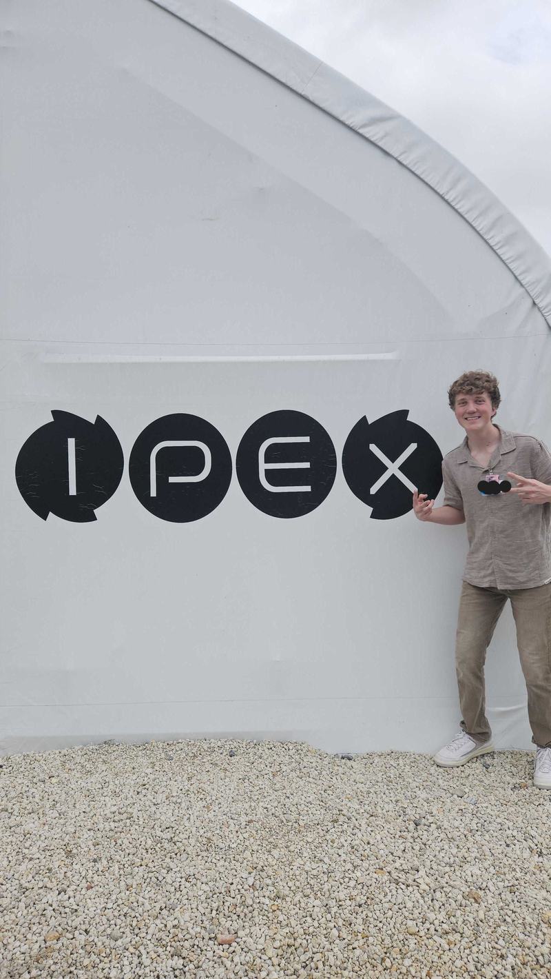 Channing at the IPEX testing site during a visit to see lunar rover technology